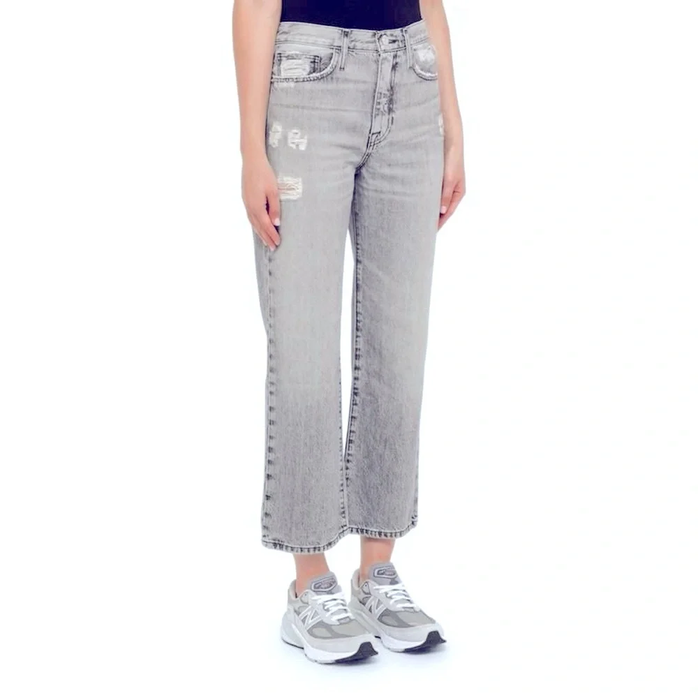 FRAME LE JANE CROP Women’s High Rise Cropped Distressed Jean Kallin Rips size 31 - Picture 3 of 11